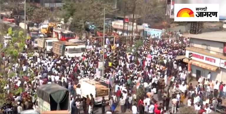 pune-traffic-news-rasta-roko-protest-at-kudalwadi-in-pimpri-chinchwad-against-anti-encroachment-drive-dehu-alandi-road-closed