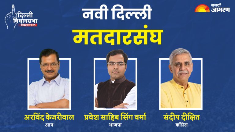 new-delhi-assembly-election-result-2025-arvind-kejriwal-vs-pravesh-verma-vs-sandeep-dikshit-candidates-latest-updates-in-marathi