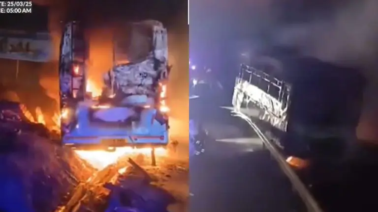 pune-news-a-bus-caught-fire-near-ozarde-village-on-the-mumbai-pune-expressway