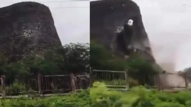 balapur-fort-collapse-old-balapur-fort-collapses-due-to-heavy-rains-in-akola-video-goes-viral