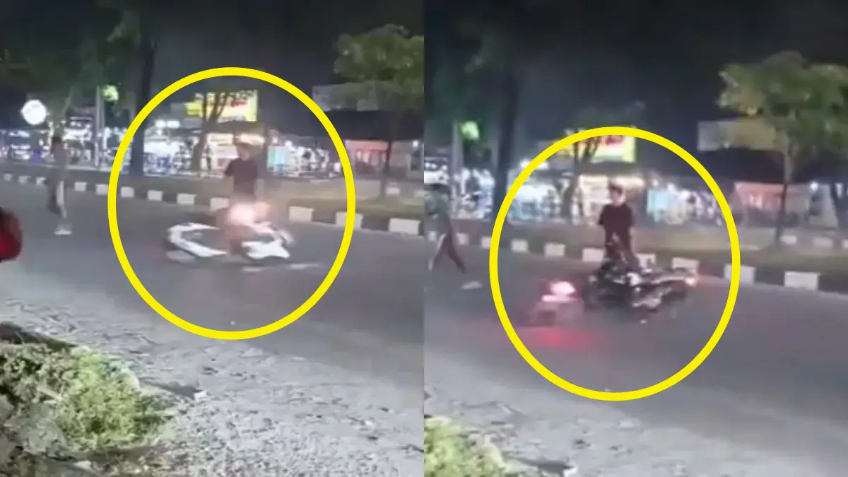 असा अपघात यापूर्वी पाहिला नसेल! धडकेनंतर रस्त्यावरच गोल-गोल फिरु लागली बाईक आणि स्कूटी, VIDEO झाला व्हायरल