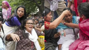 रस्त्यावरच बेशुद्ध झाल्या महुआ मोईत्रा आणि मिताली... 'मतचोरी'विरोधात विरोधकांचा संग्राम