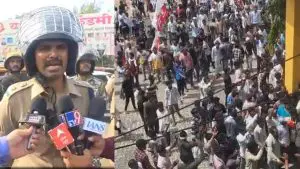 Nandurbar News: नंदुरबारमध्ये आदिवासी मोर्चात गोंधळ; वाहनांची तोडफोड, पोलिसांवर दगडफेड