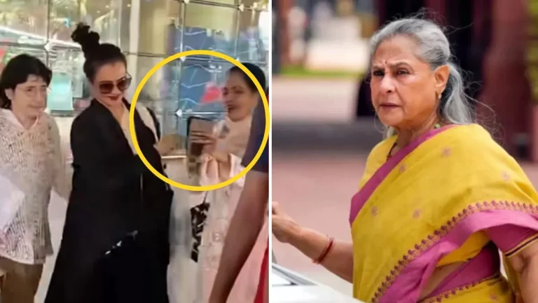 rekha-is-suffering-from-jaya-bachchan-illness-she-pushed-a-female-fan-at-the-airport-angering-users