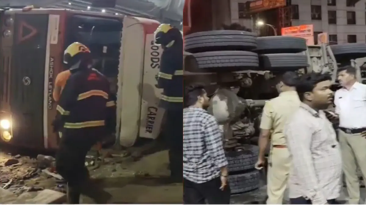 Pune Accident News: नवले पुलाखाली पुन्हा भीषण अपघात, मिक्सर पलटी होऊन दुचाकीस्वाराचा मृत्यू