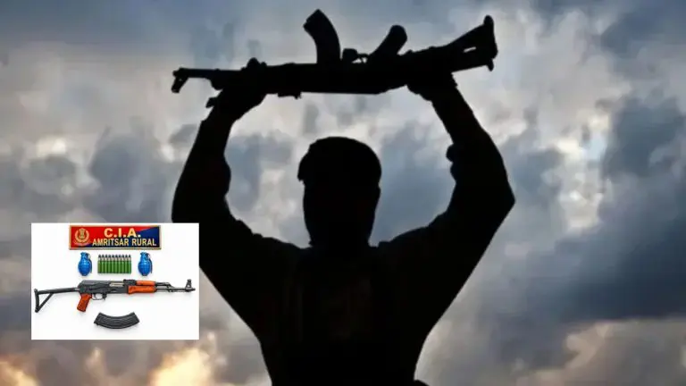 punjab-police-seize-ak-47-and-two-hand-grenades-sent-from-pakistan-smuggler-arrested