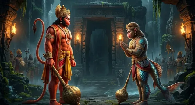 makardhwaja-a-son-was-born-from-a-drop-of-hanuman-sweat